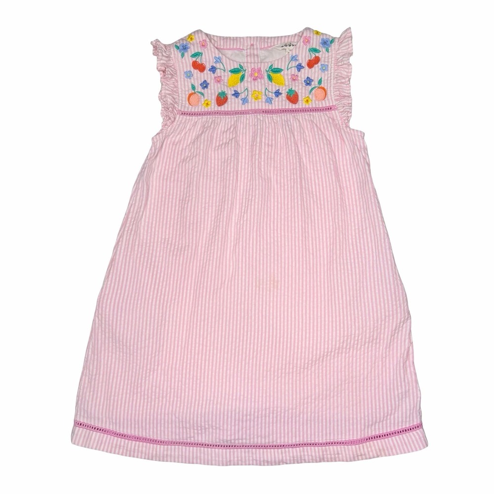 Mini Boden Embroidered Fruit And Flowers Dress